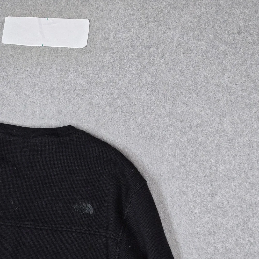 The North Face Men Shirt S Black Thermal Shirt Logo Long Sleeve